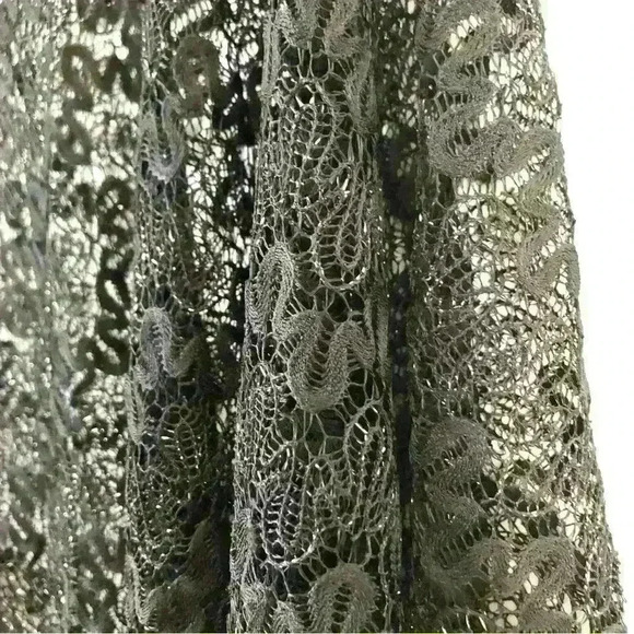 Black Lace  Fringe Poncho - Picture 7 of 7